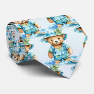 Blauer Teddybär Schlips Krawatte