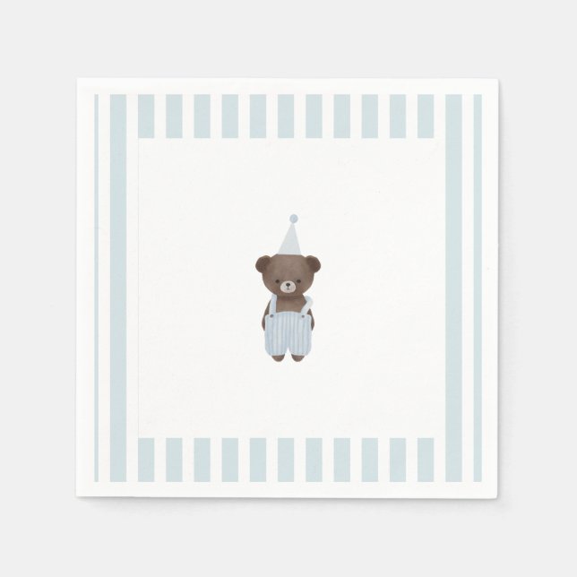 Blauer Teddybär Serviette (Vorderseite)
