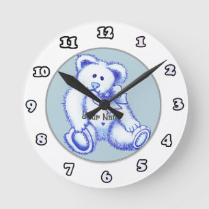 Blauer Teddybär  Uhr