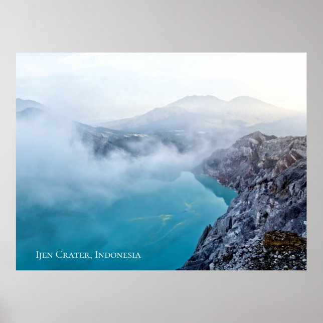 Blauer Teignebel aus dem Schwefelkrater Poster (Vorne)