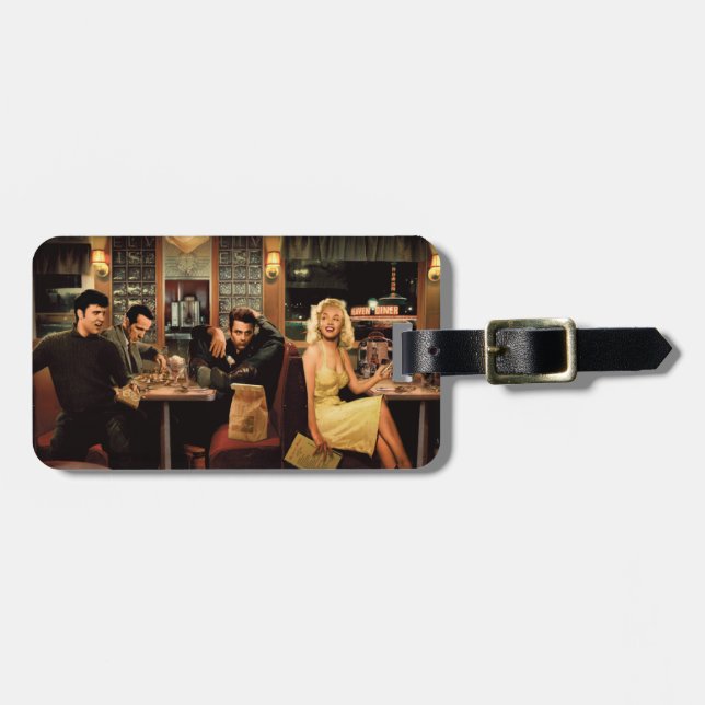Blauer Teller Gepäckanhänger (Vorderseite horizontal)