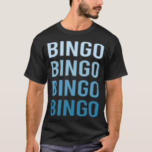 Blauer Text Bingo T-Shirt