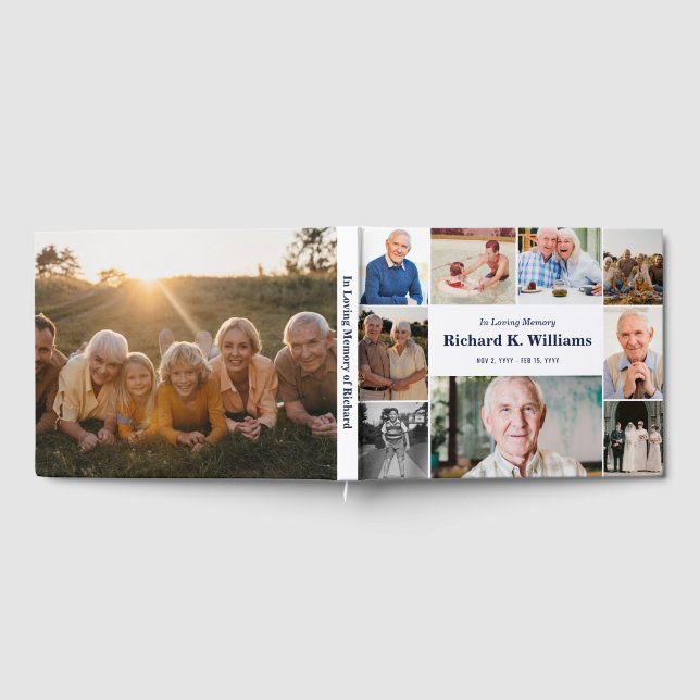 Blauer Text-Grenze von 10 Fotos feiert Leben Gästebuch (Voll)