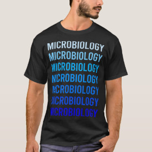 Blauer Text Mikrobiologie Mikrobiologe T-Shirt