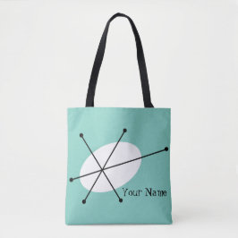 Blauer Text über die ganze Tasche