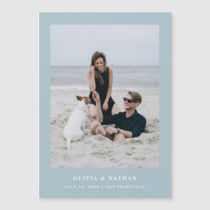 Blauer Text und Foto Magnetic speichern das Datum Magnetkarte