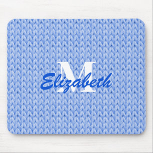 Blauer Texturmousepad mit Monogramm Mousepad