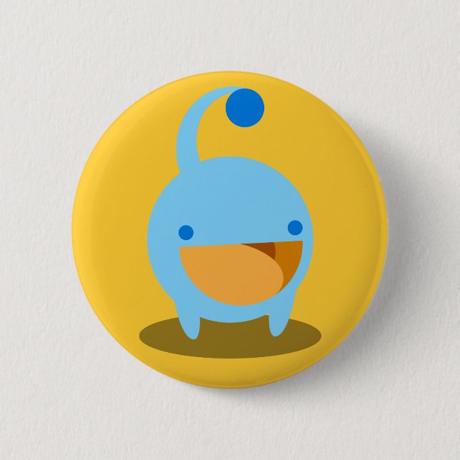 Blauer Thingy Knopf Button (Vorderseite)
