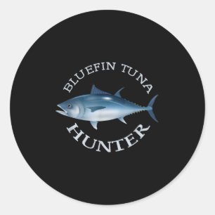 Blauer Thunfisch Jäger, Salzwasser Angeln T-Shirt Runder Aufkleber