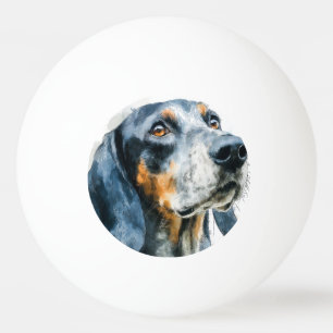 Blauer Tick Coonhound-Porträt Tischtennisball
