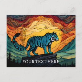 Blauer Tiger am Berg Postkarte