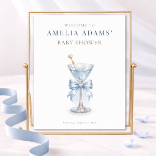 Blauer Tini-Bogen Jungen-Baby-Party Begrüßung Poster