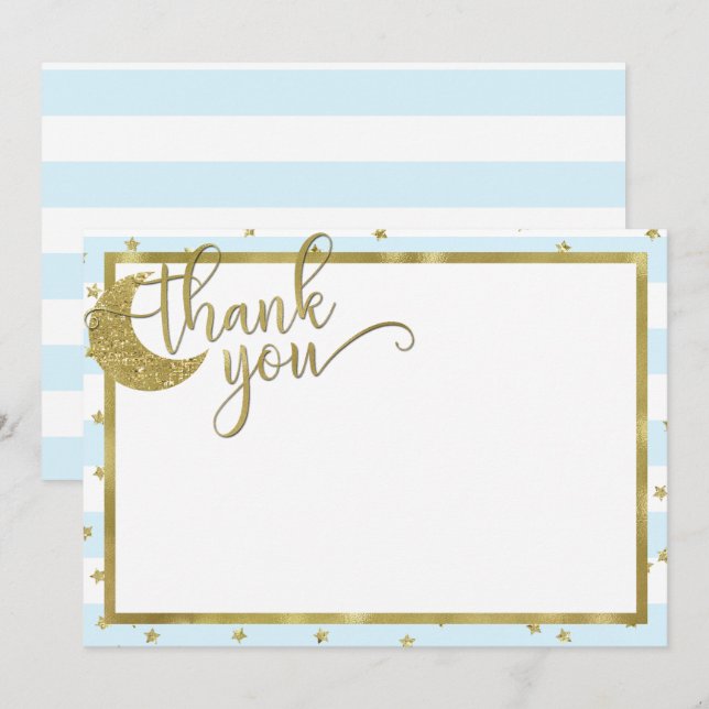 Blauer Tinkeln kleiner Stern Danke Karte (Vorne/Hinten)