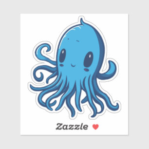 Blauer Tintenfisch Aufkleber