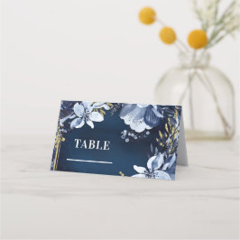 Blauer Tisch für Navy & Gold Wasserfarben Platzkarte