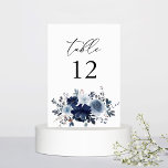 Blauer Tischnummer<br><div class="desc">Dress up your wedding or Party tables with your Blue & Navy floral Tischnummer Card. Handgemalt, Aquarell, dustige blaue Blumen und marineblaue Blumen. Ideal für rustikale Hochzeiten, Hochzeiten im Herbst, Winterhochzeiten, Hochzeiten am Strand und Hochzeiten mit einem blauen Thema.</div>