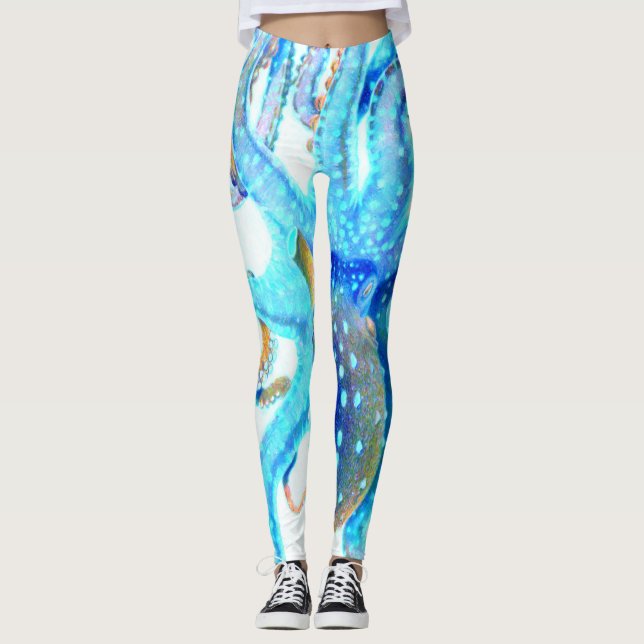 Blauer Toctopus Leggings (Vorderseite)