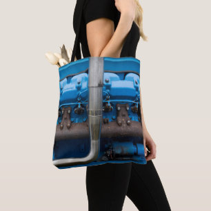 Blauer Traktor-Motor Tasche