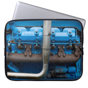 Blauer Traktormotor Laptopschutzhülle