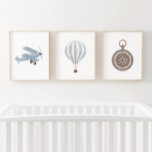 Blauer Transport Kinderzimmer Decor Biplane Kompas Bilderwand Sets<br><div class="desc">Fügen Sie Ihrem kleinen Platz eine Touch mit diesem Set von 3 Transportdrucken hinzu.</div>