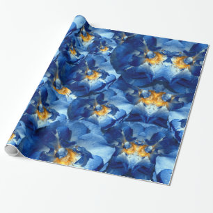 Blauer Traum, Rose Blumenstrauß Papier Geschenkpapier