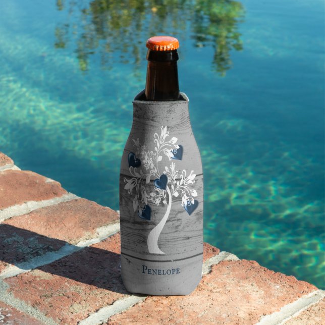 Blauer Tree des Herzens Personalisierte Flasche Co Flaschenkühler (In Situ Pool)