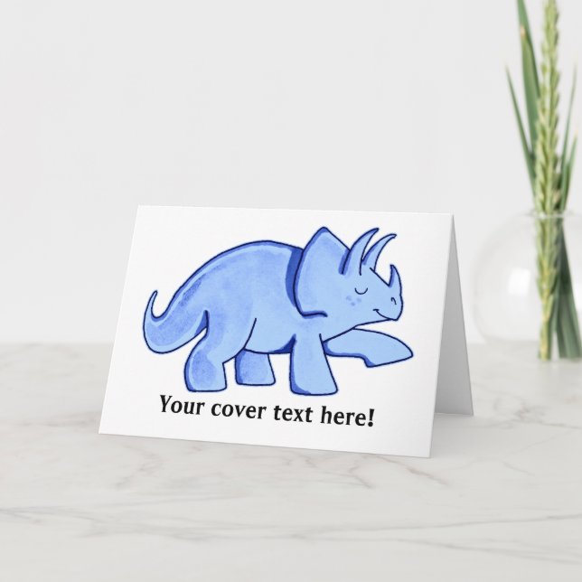 Blauer Triceratops Karte (Vorderseite)