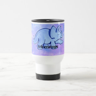 Blauer Triceratops Reisebecher