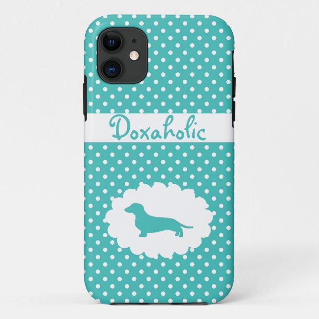 Blauer Tupfen Doxaholic Case-Mate iPhone Hülle (Rückseite)