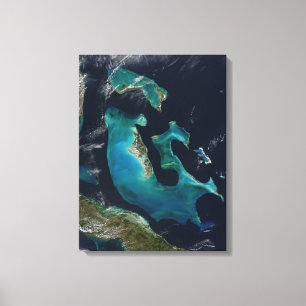 Blauer Türkis-Bahamas ausgedehnter Leinwand-Druck Leinwanddruck