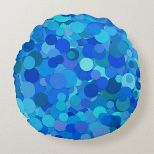 Blauer Türkis Glitter Paillette Rundes Kissen