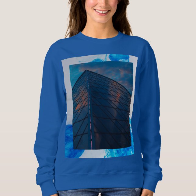 Blauer Turm - Langschläfer Sweatshirt (Vorderseite)