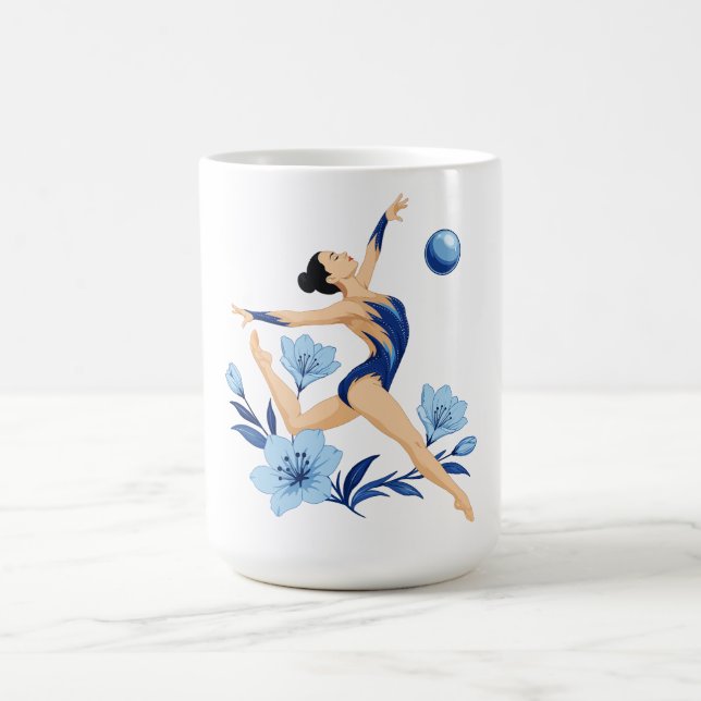Blauer Turner mit Blumen  Kaffeetasse (Mittel)