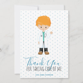 Blauer Typografie Polka Dot Dankeskarte