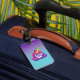 Blauer u. lila Ombre Unicorn Poo Emoji Gepäckanhänger (Front Insitu 1)