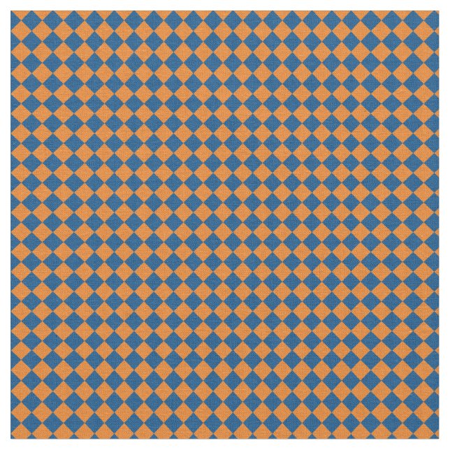 Blauer u. orange Harlekin Stoff (Nahaufnahme)