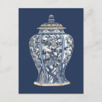 Blauer u. weißer Porzellan-Vase durch