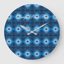 Blauer Uhrwerk mit lachender Liebe und Live Große Wanduhr