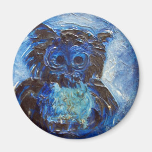 Blauer Uhu Magnet