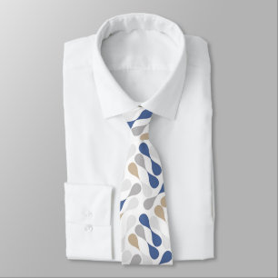 Blauer und Beige Droptern Muster Krawatte