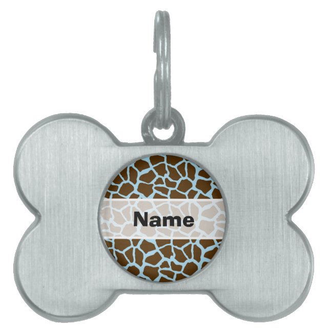 Blauer und brauner Giraffinefeld Tiermarke (Vorderseite)