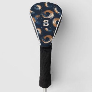 Blauer und brauner Kreis auf dunklem Hintergrund Golf Headcover
