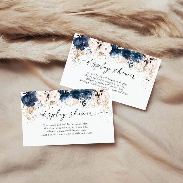 Blauer und Dusty-Rose-Anzeigedusche Begleitkarte (Von Creator hochgeladen)