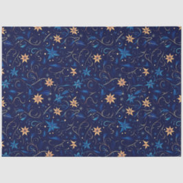 Blauer und gelbe Blumen und Weinberge Weihnachten Seidenpapier