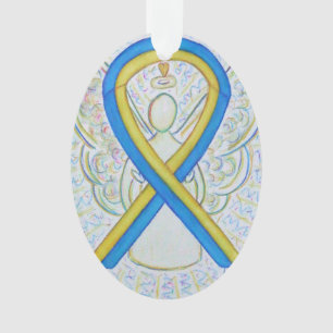 Blauer und gelber Angel Ornament