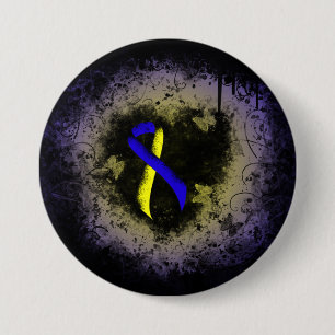 Blauer und gelber Barsch Button
