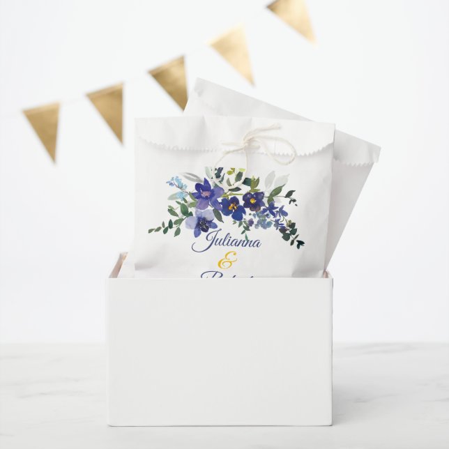 Blauer und gelber Hochzeitskalender Geschenktütchen (Party)