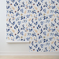 Blauer und gelber Laub Botanica nahtlose Muster w