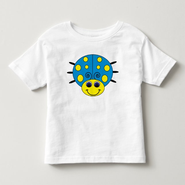 Blauer und gelber Marienkäfer scherzt T - Shirt (Vorderseite)