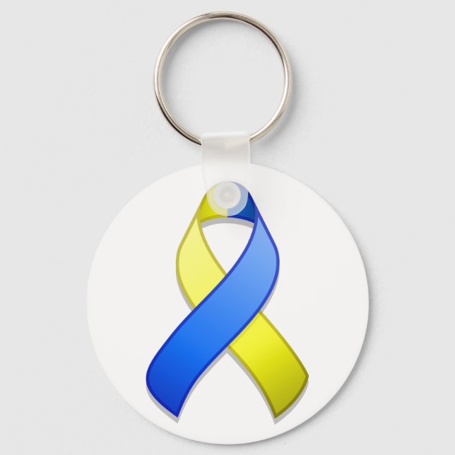 Blauer und gelber Schlüsselanhänger (Vorderseite)